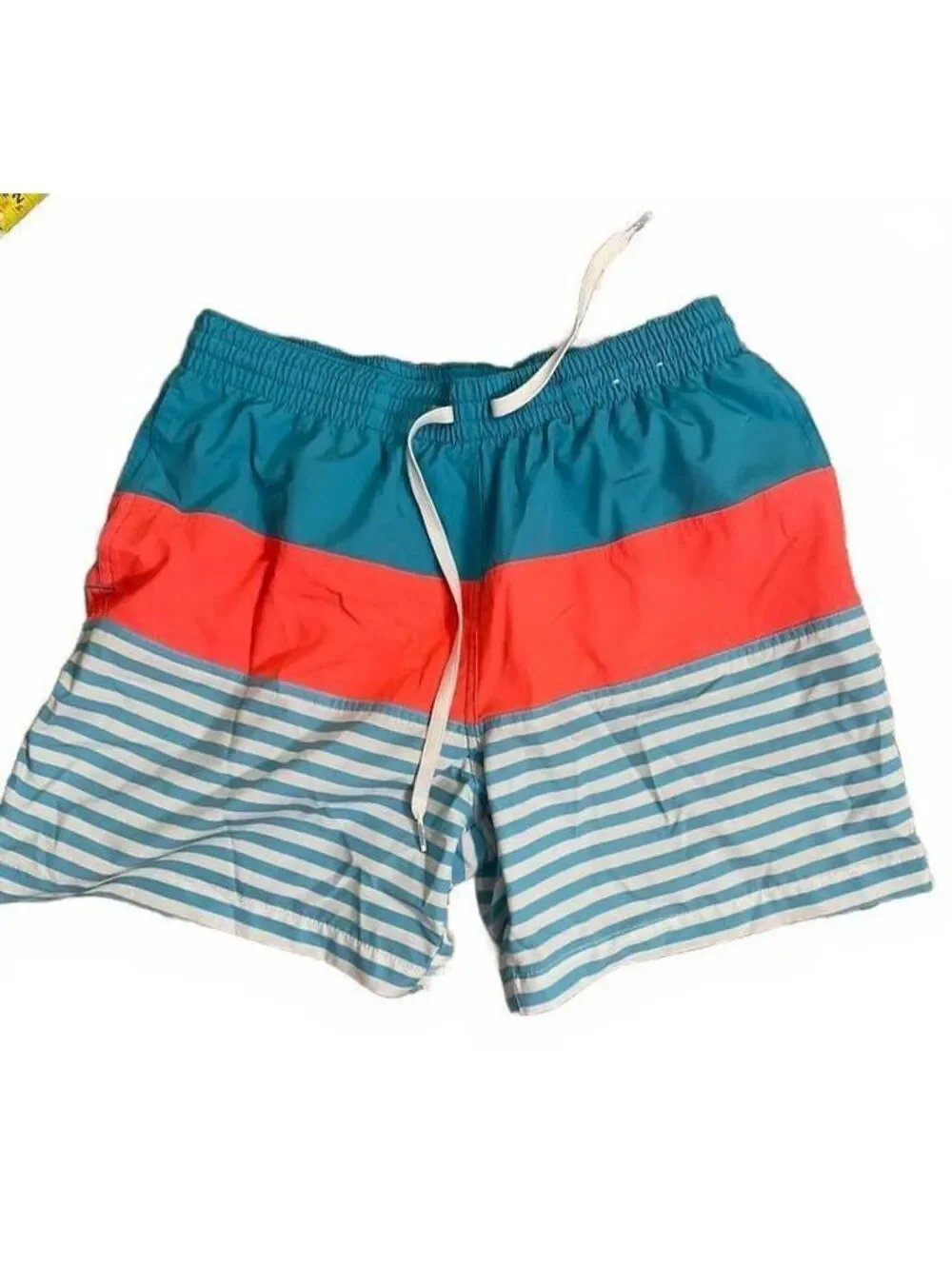 Chubbies striped swim trunks blue coral size large